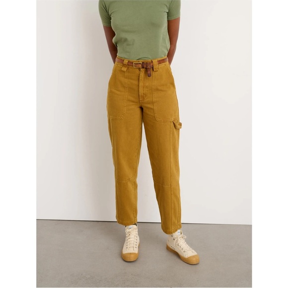 Alex Mill Women’s Phoebe Cotton Painter's Pants in Golden Khaki L Cotton Pant - Picture 1 of 11